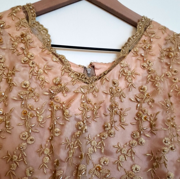 Beaded Lace Boho Blouse - Blush - Picture 4 of 7